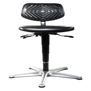 Labkoo werkplaatsstoel, PU zitting en rugsteun—ihv 43-61 cm