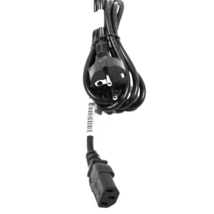 IEC saftey C13 apparaatsnoer 60227—haaks schuko stekker 175 cm zwart