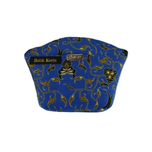 Batik Keris traditionele indonesische vintage dames portemonnee, 2 vak blauw—marge