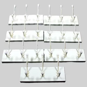 Headbourne landelijke wandkapstok 3 haken – 7 stuks 46 x 18,5 cm gebroken wit en creme — marge